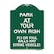 Signmission Park Your Own Risk Fly or Foul Balls May Strike Vehicles Heavy-Gauge Alum, 18" x 24", GW-1824-23482 A-DES-GW-1824-23482 - alternate 1